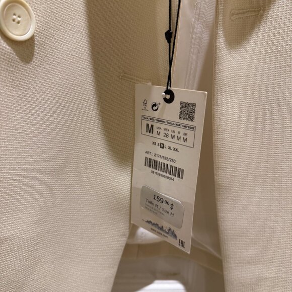 Zara DOUBLE-BREASTED BUTTONED BLAZER - Picture 5 of 8
